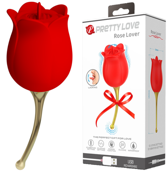 Клиторальный стимулятор Pretty Love Rose Lover в виде розочки