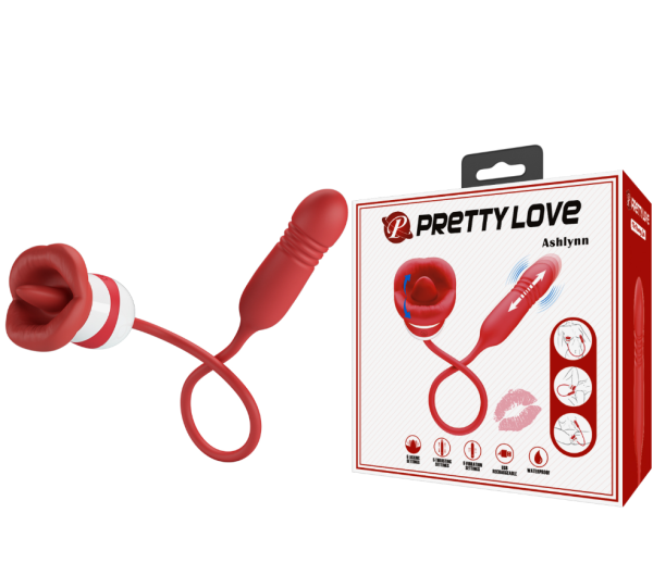 Двойной стимулятор: орал-симулятор + вибратор с фрикциями Pretty Love Ashlynn