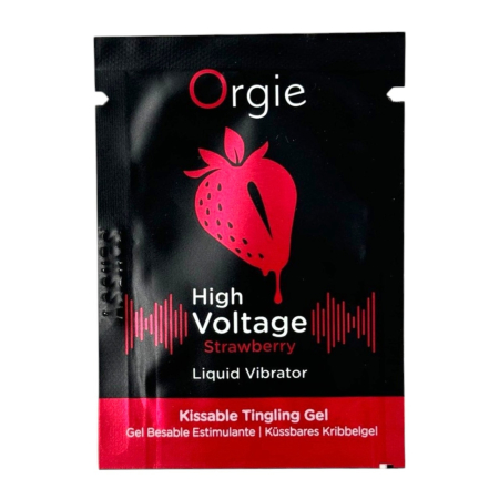 Жидкий вибратор со вкусом клубники Orgie HIGH VOLTAGE 1 мл