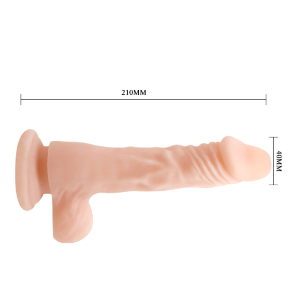 Реалистичный телесный фаллоимитатор с присоской и скелетным основанием Baile Strong Cock