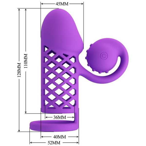 Удлиняющая насадка с вибростимуляцией клитора Romance Mind-blowing
