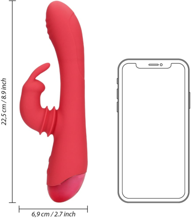 Перезаряжаемый вибратор-кролик для точки G красный Swinging Rabbit G-Spot