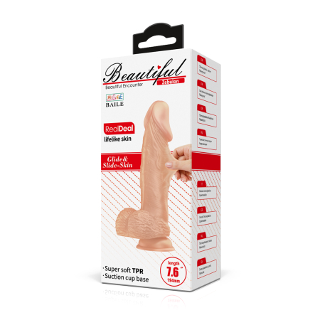 Фаллоимитатор реалистичный на присоске телесный Baile Beautiful Encounter Zebulon