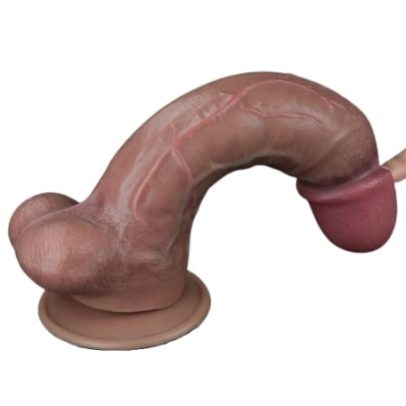 Реалистичный фаллос-мулат с мошонкой Lovetoy Silicone Cock 27 см