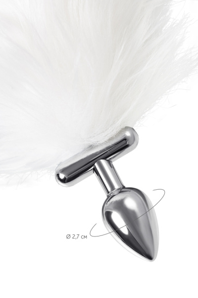 Анальная втулка со светящимся хвостом серебристая