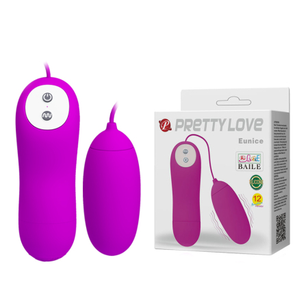 Проводное виброяйцо с силиконовым пультом Eunice Pretty Love