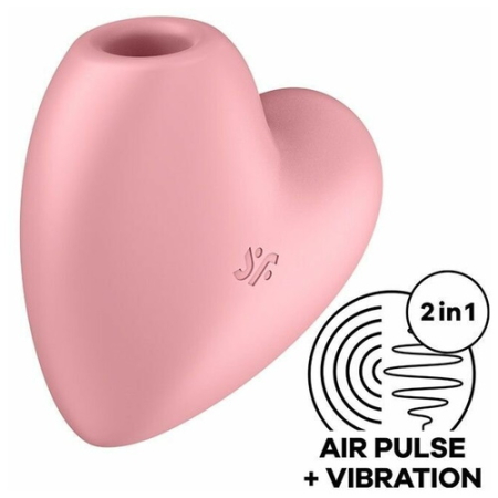 Вакуумно-волновой стимулятор с вибрацией розовый Cutie Heart Satisfyer 
