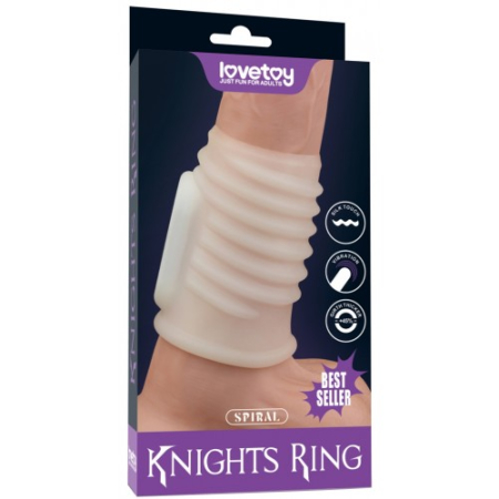 Рельефная вибронасадка на пенис Vibrating Spiral Knights Ring
