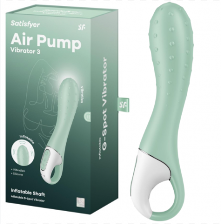 Расширяющийся вибратор зеленый Air Pump Vibrator 3 Satisfyer 