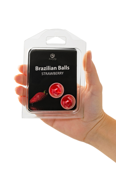 Массажное масло с ароматом клубники Secret Play Brazilian Balls (2х4 г)