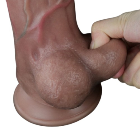 Реалистичный фаллос-мулат с рельефным стволом Lovetoy Silicone Cock 30 см