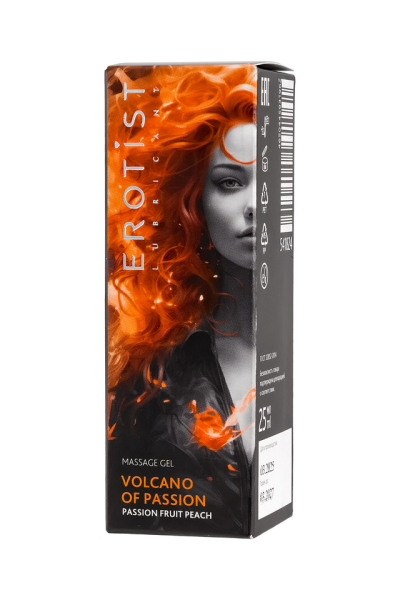 Гель с эффектом вибрации со вкусом персика-маракуйи Erotist VOLCANO OF PASSION (25 мл)
