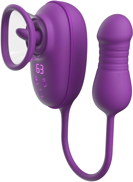 Инновационный перезаряжаемый стимулятор с двойной стимуляцией фиолетовый Amovibe Nebula Orbit