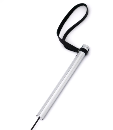 Стек с металлической ручкой из натуральной кожи