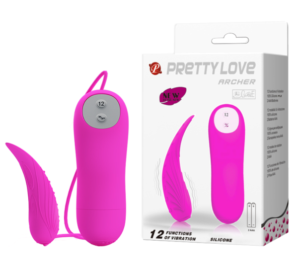 Изогнутый вибратор для точки G с рельефным «крылом» Pretty Love Archer 