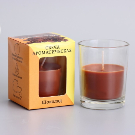 Свеча ароматическая в стекле Шоколад (5*6 см)