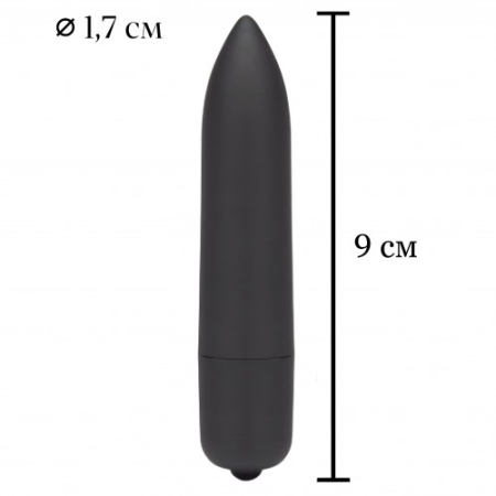 Черная вибропуля X-Basic Bullet Long Lovetoy с 10 режимами вибрации