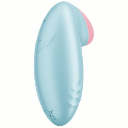 Перезаряжаемый смарт-стимулятор с вибрацией голубой Tropical Tip Satisfyer 