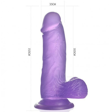 Фиолетовый фаллос Jelly Studs Crystal Dildo Small 16 см