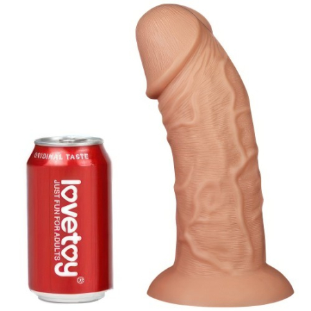 Большой изогнутый фаллос на присоске Lovetoy Realistic Curved Dildo 24 см
