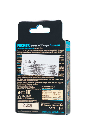 Возбуждающие капсулы для мужчин Prorino (10 шт)