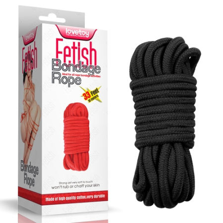 Черная веревка для бондажа Fetish Bondage Rope 10 метров