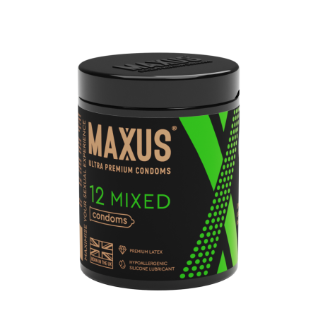 Презервативы MAXUS Mixed в пластиковом кейсе 12 шт