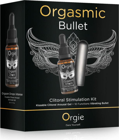 Женский набор: возбуждающие капли для клитора и вибропуля Orgie Orgasmic Bullet and Orgasm Drops Intense