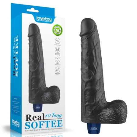 Реалистичный вибратор REAL SOFTEE 25 см BLACK