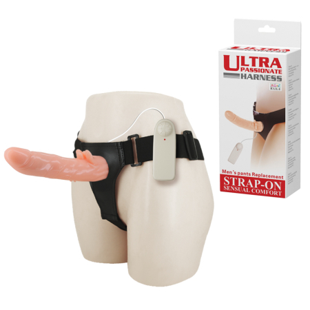 Фаллопротез с клиторальным отростком и вибрацией Baile Ultra Harness