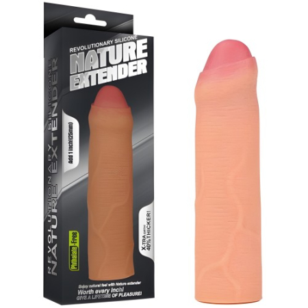 Удлиняющая насадка на пенис Revolutionary Silicone Nature Extender Uncircumcised телесная + 4 см