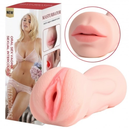 Мастурбатор вагина и ротик с зубками Vagina-Oral sex with teeth