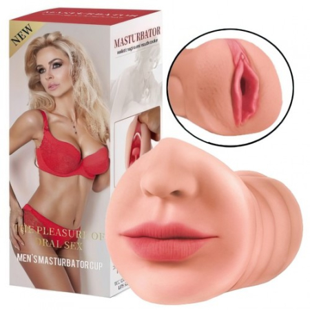 Мастурбатор вагина и ротик с зубками Vagina-Oral sex with teeth