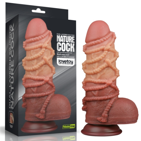 Реалистичный фаллоимитатор с необычным дизайном Cock with Rope 25 см