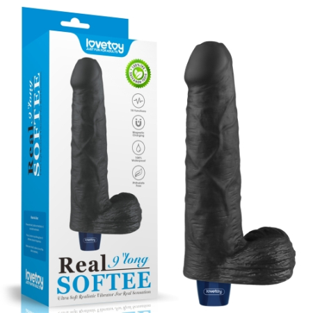 Реалистичный вибратор REAL SOFTEE 22 см BLACK