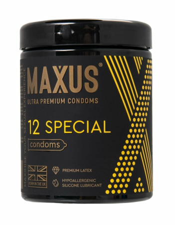 Точечно-ребристые презервативы MAXUS Special X-Edition 12 шт