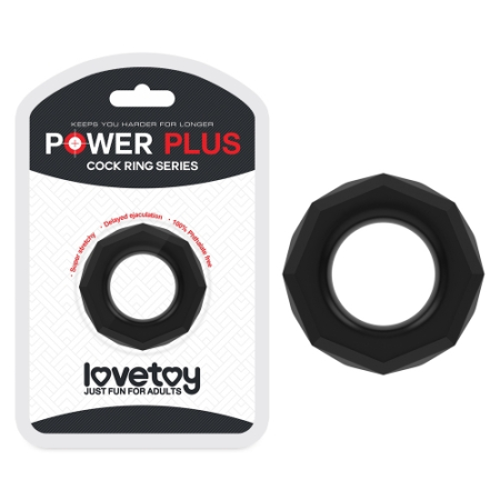 Эрекционное кольцо Черное POWER PLUS (1шт)